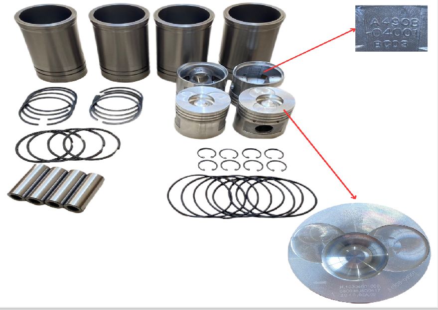 KIT CAMISA/PISTAO/ANEL (4 JG) 
