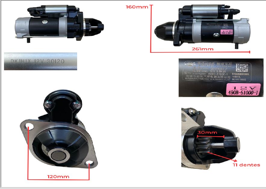 MOTOR DE ARRANQUE 11 DENTES 